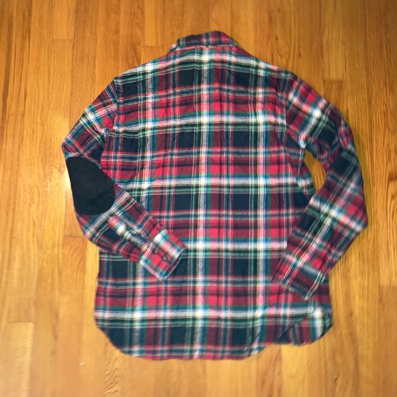 Polo Ralph Lauren Western Patch Suede Elbow Snap Plaid Flannel Shirt - Picture 9 of 11